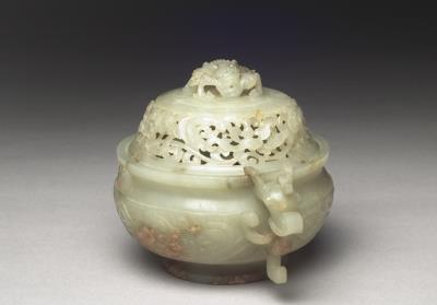 图片[3]-Jade incense burner with animal-mask pattern, Qing dynasty (1644-1911)-China Archive